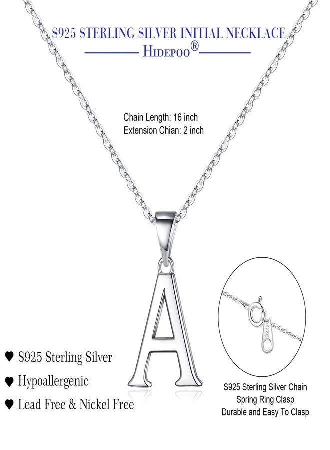 Hidepoo قلادة هيديبو من الفضة الإسترلينية بحرف A، قلادة رقيقة بحرف A، هدية مثالية للنساء والأمهات والزوجات والصديقات - Image 5